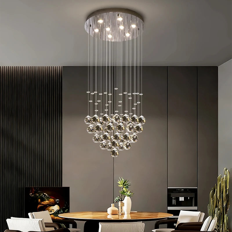 Yingxuan Modern Crystal LED Pendant Chandelier for Kitchen and Living Areas