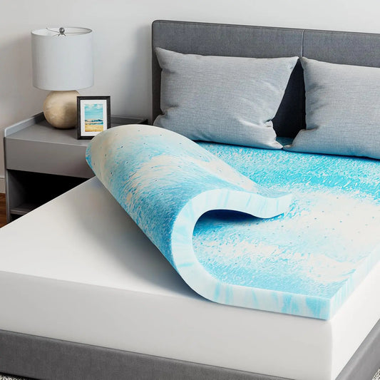 Novilla Cooling Gel Memory Foam Mattress Topper Ventilated Design