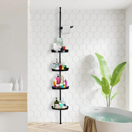 Telescopic Corner Shower Caddy Rust Proof Bathroom Storage Rack Organizer