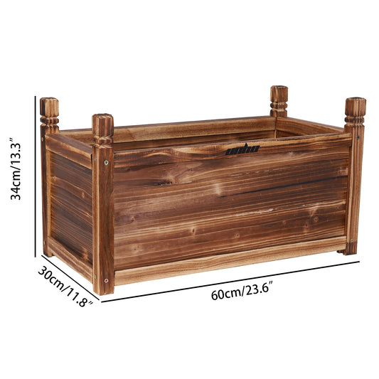 Outdoor Wooden Raised Garden Planter Bed For Flowers And Vegetables