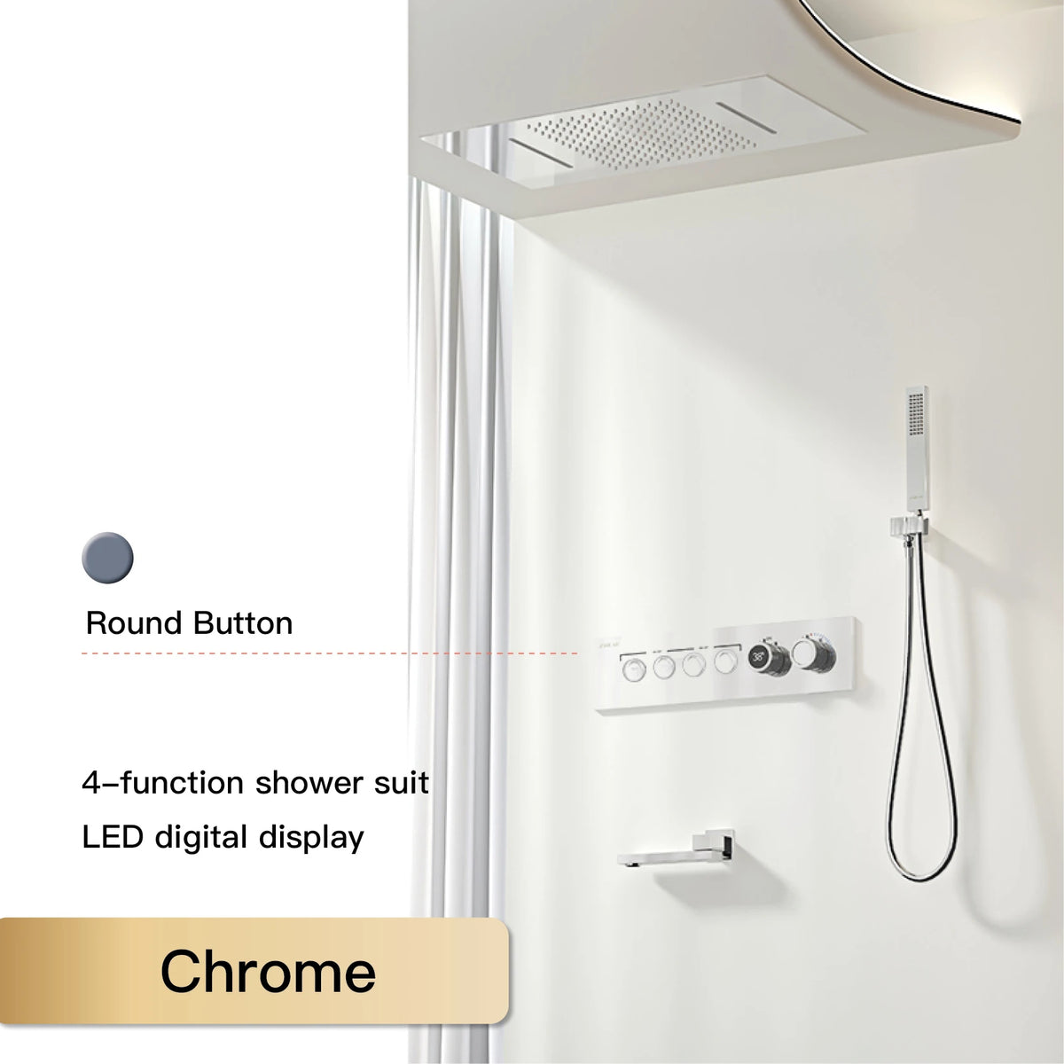Aitana Wall Mounted Brass Multi Function Shower System
