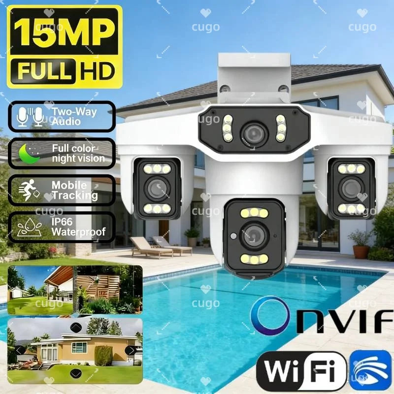 Cugo Triple Lens WiFi PTZ Outdoor Security Camera System