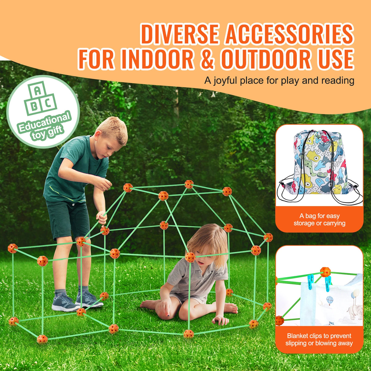 SucceBuy Fort Building Kit Educational STEM Construction Toy Set