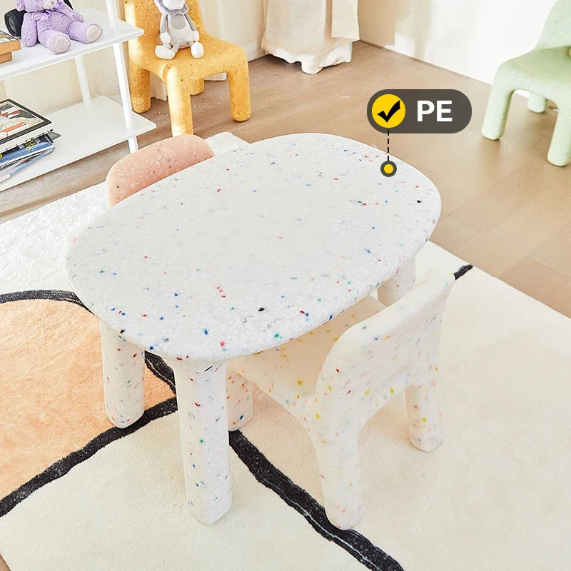 DECOPAI Kids Study Table And Chairs Set With Backrests