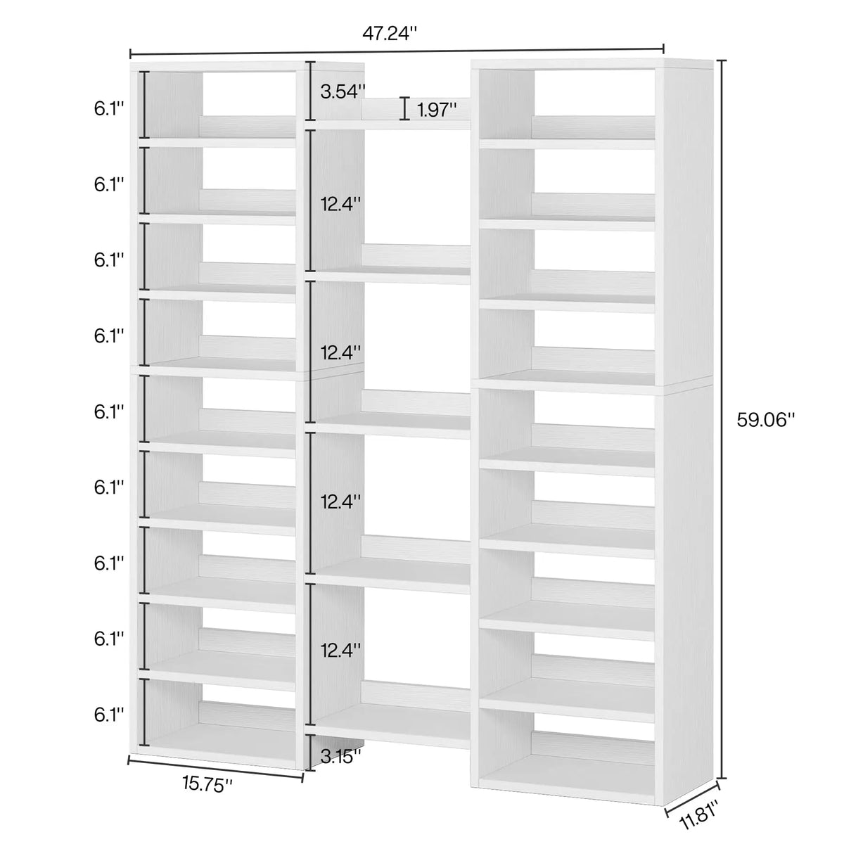 Tribesigns Freestanding Wooden Shoe Rack With 23 Open Storage Shelves