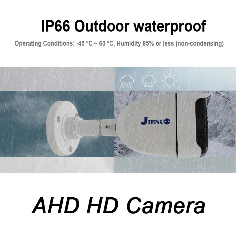 JIENUO 1080P Full Color Night Vision Outdoor CCTV Security Camera