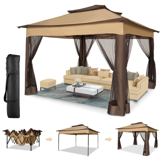 Cobizi Pop Up Gazebo With Mosquito Netting And Outdoor Cover