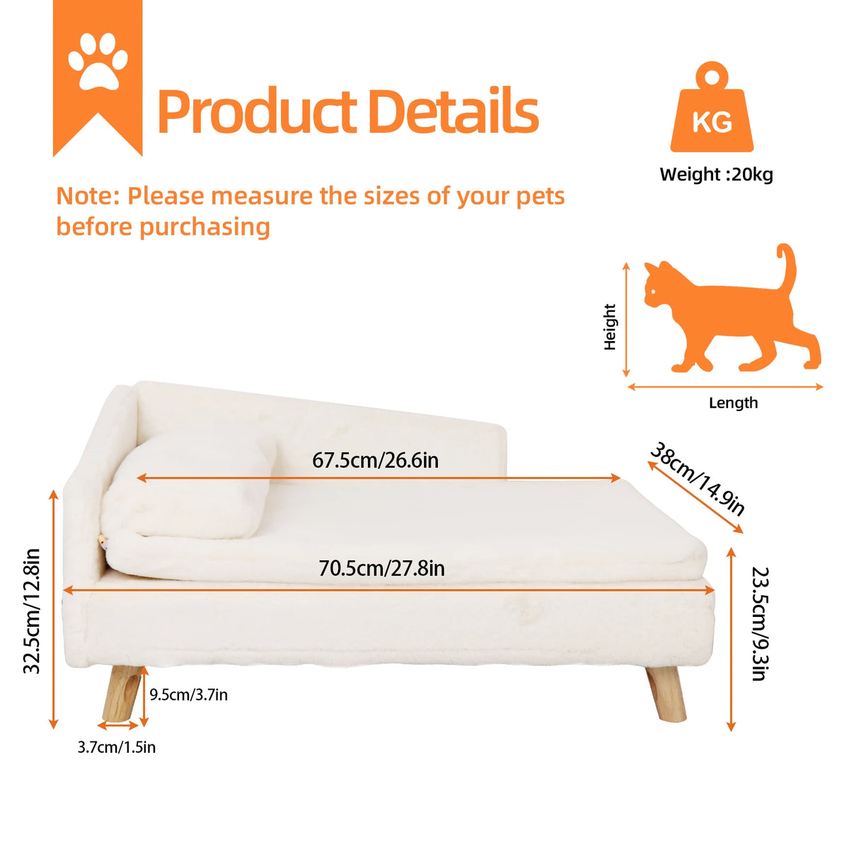 BINGOPAW Nordic Elevated Pet Bed With Waterproof Cozy Pad