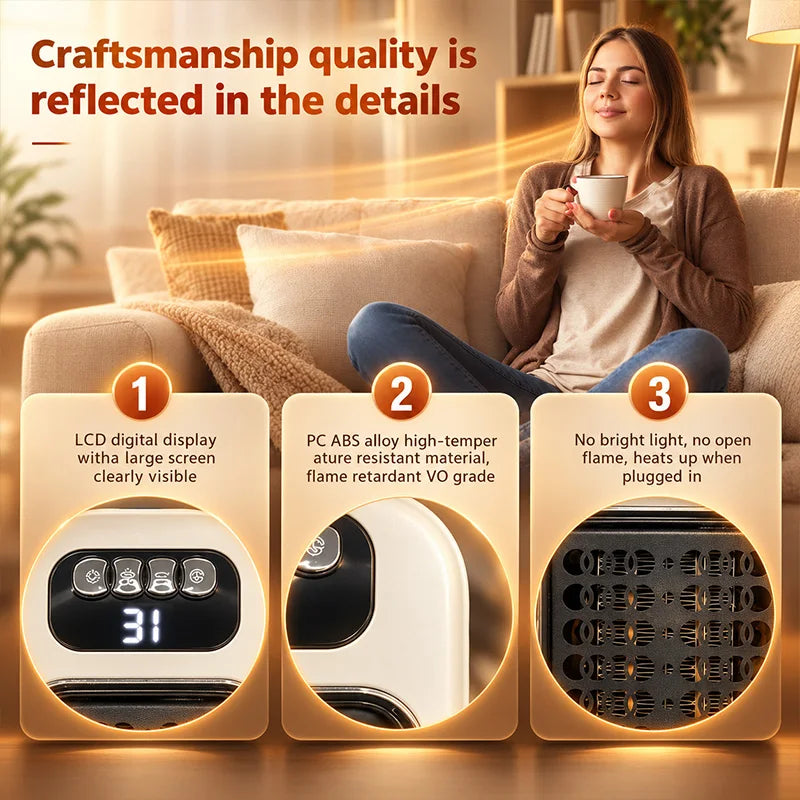 Portable Electric Patio Heater Warm Air Fan For Indoor Use