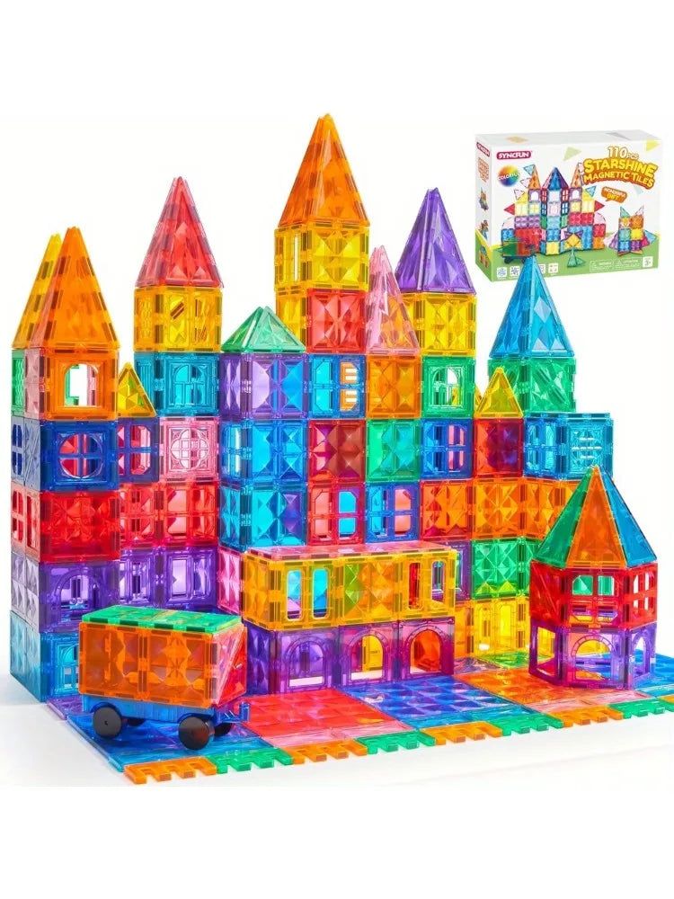 Joyfy Magnetic Building Tiles And Vehicle Construction Set For Kids