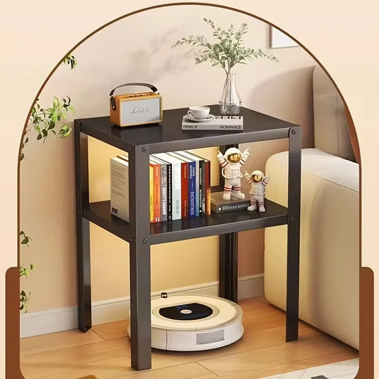 Industrial Metal Nightstand Storage Rack With Modern Shelving