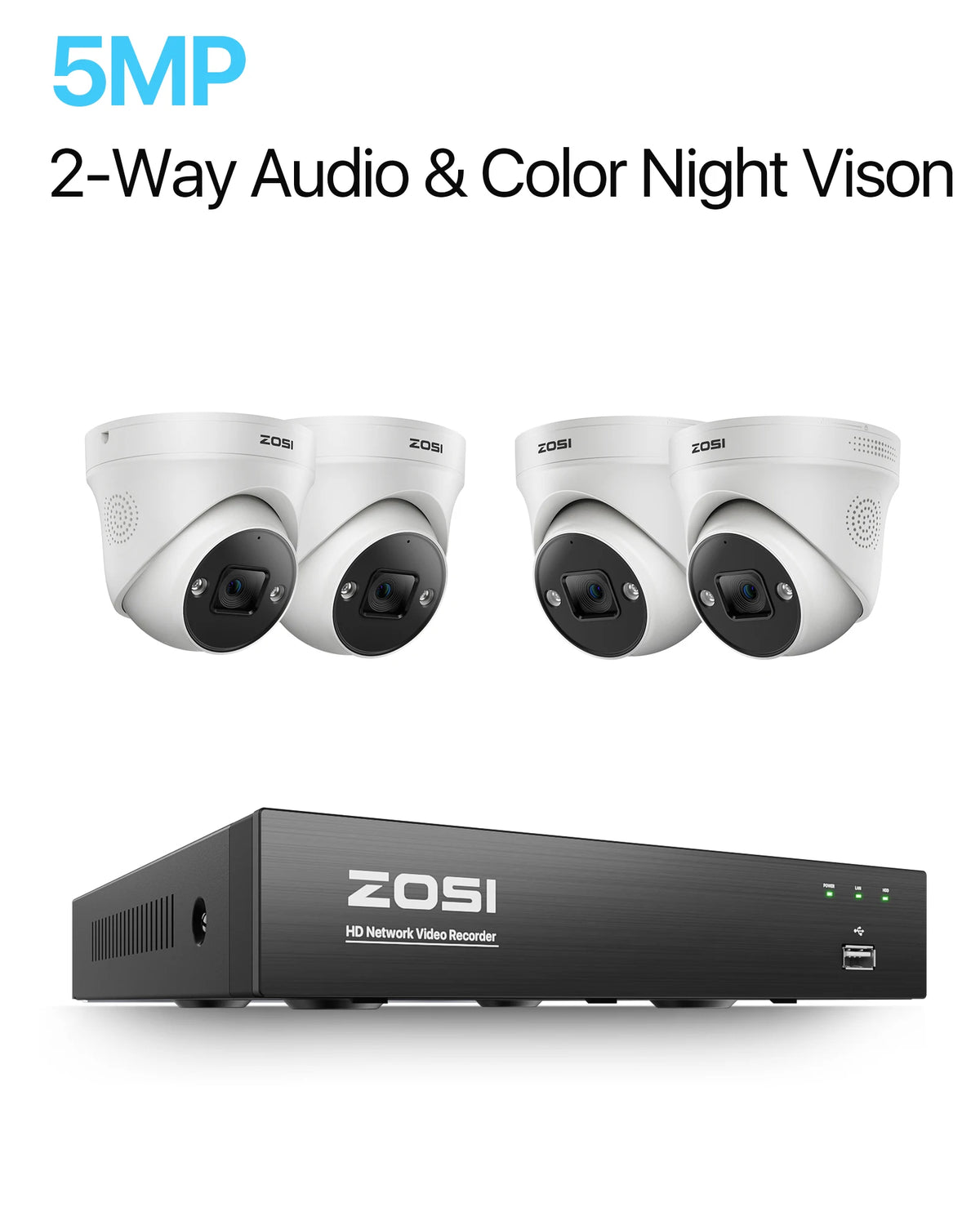 Zosi 4K PoE AI Smart Video Surveillance Home Camera System
