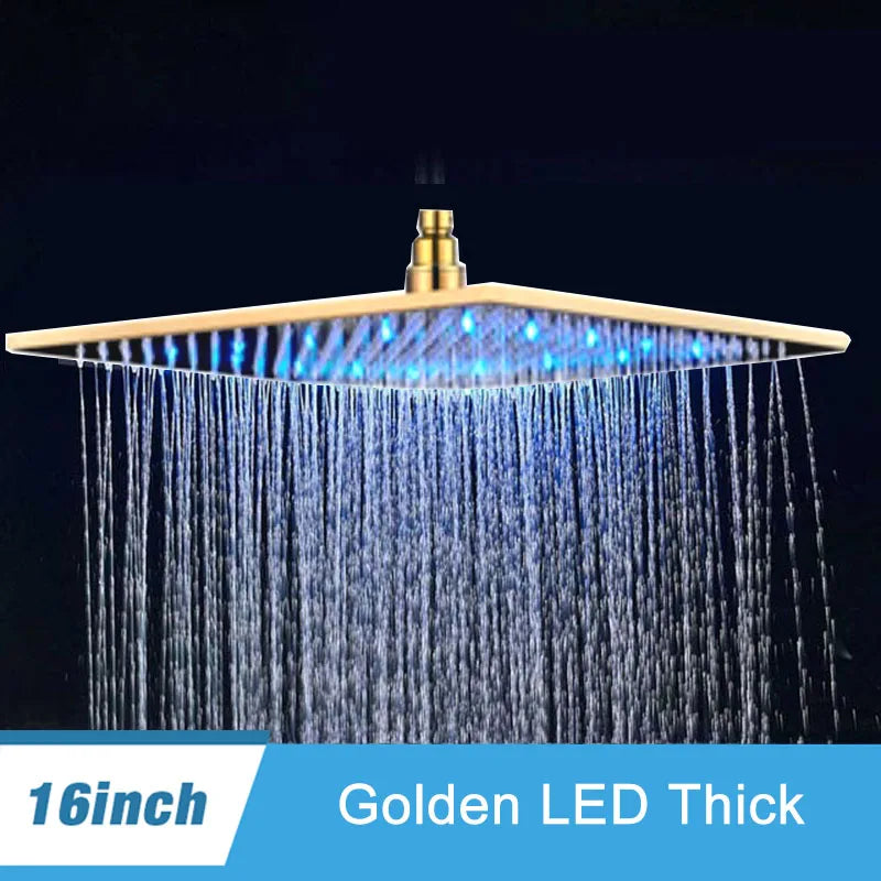 Shinesia LED Rainfall Shower Head With Changing Lights