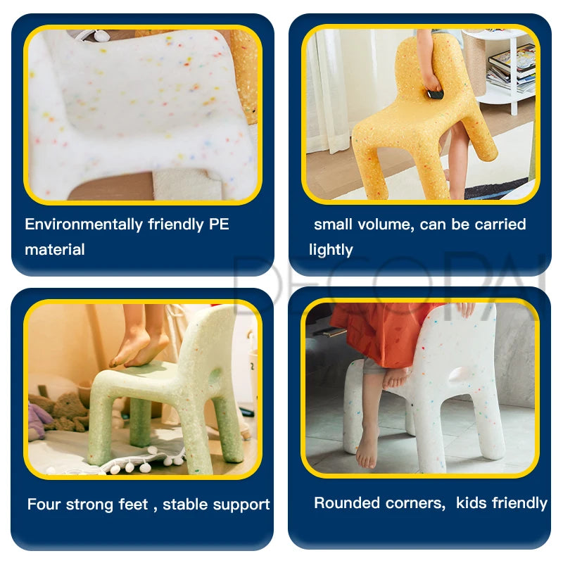 DECOPAI Kids Study Table And Chairs Set With Backrests