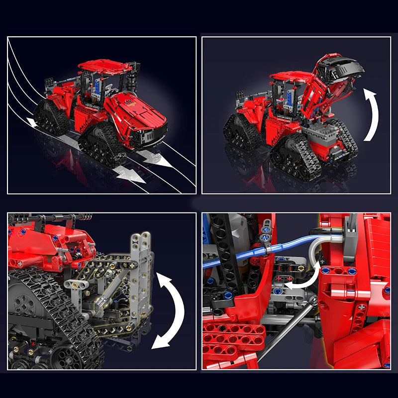 Mould King App Controlled Pneumatic Crawler Tractor Building Block Set