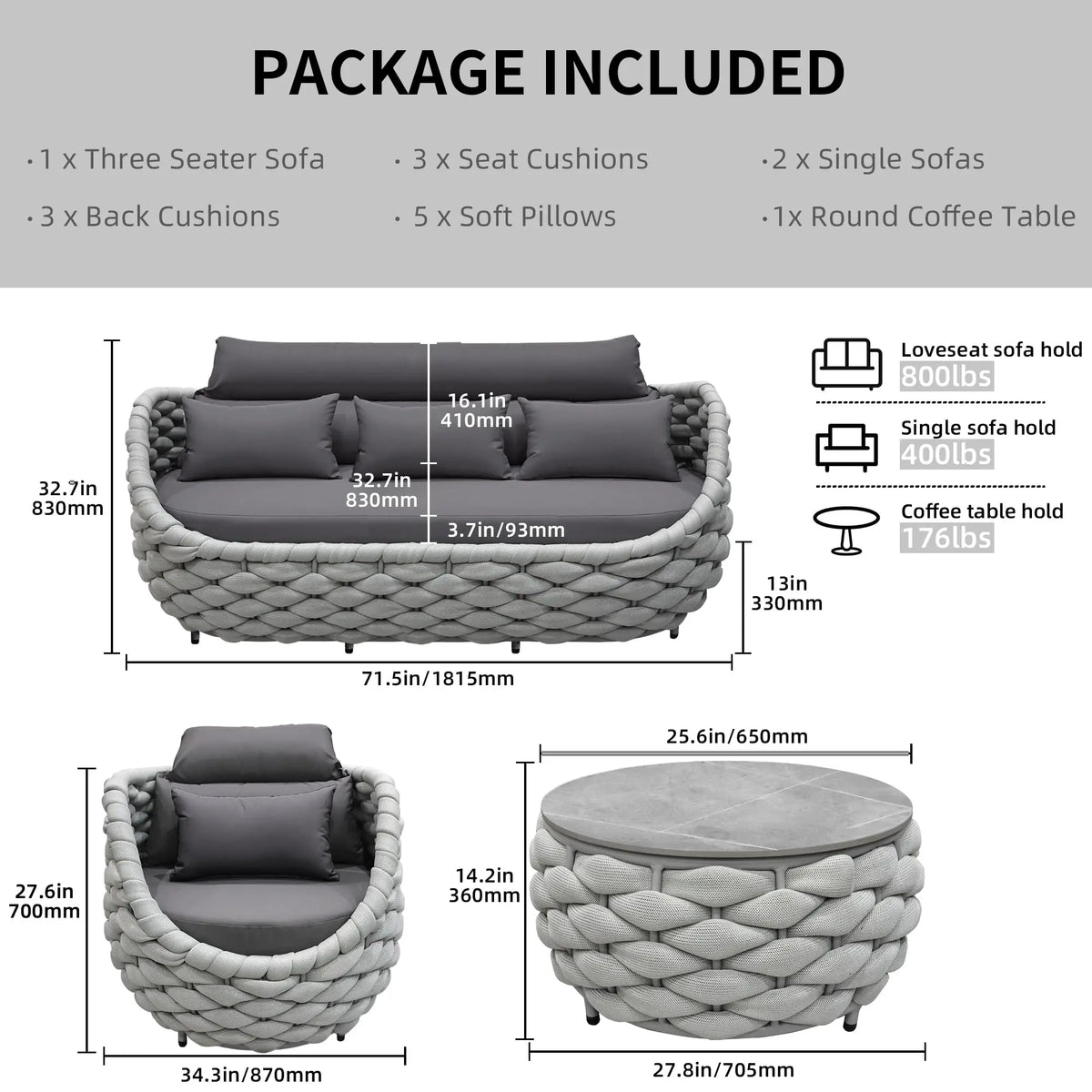 All Weather PE Rattan Outdoor Bistro Conversation Set